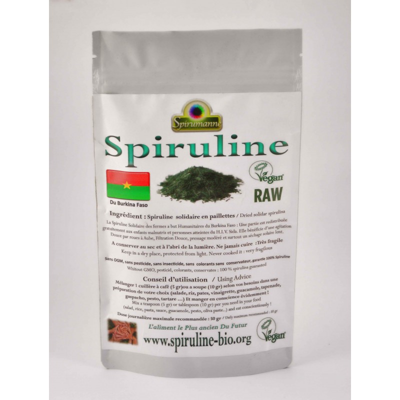 Spiruline solidaire en paillette du Burkina Faso 100 gr