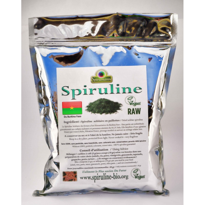 Spiruline solidaire en paillette du Burkina Faso 500 gr